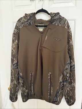 Drake Mossy Oak Camo Quarter-Zip Hoodie